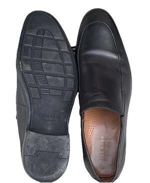 Cole Haan Black Leather Slip-On Dress grandpacore Shoes Almond Toe US 12 W